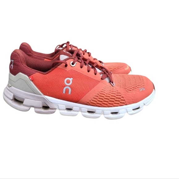 On Running Shoes - On Cloudflyer 2 Running Athletic Tennis Shoe Sneaker Flare Quartz Red Women 8